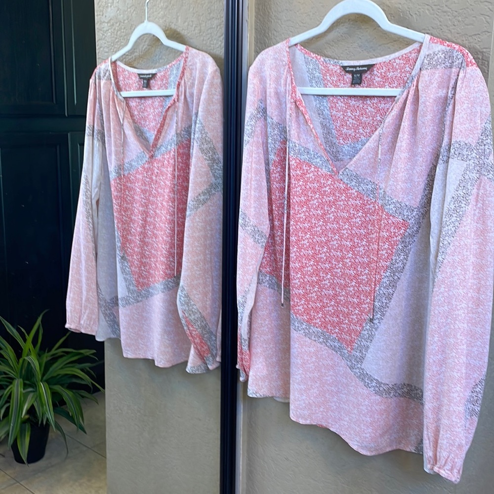 COPY - Tommy Bahama peasant blouse,  long sleeve, EUC size M